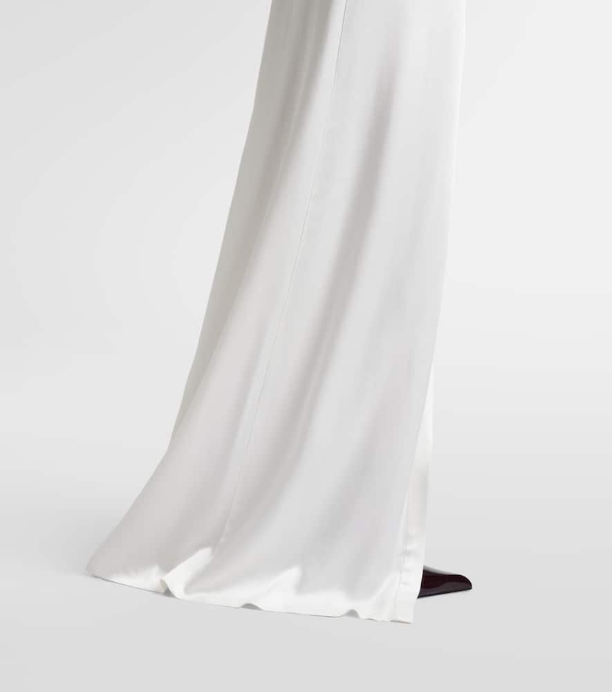 Crêpe satin maxi dress