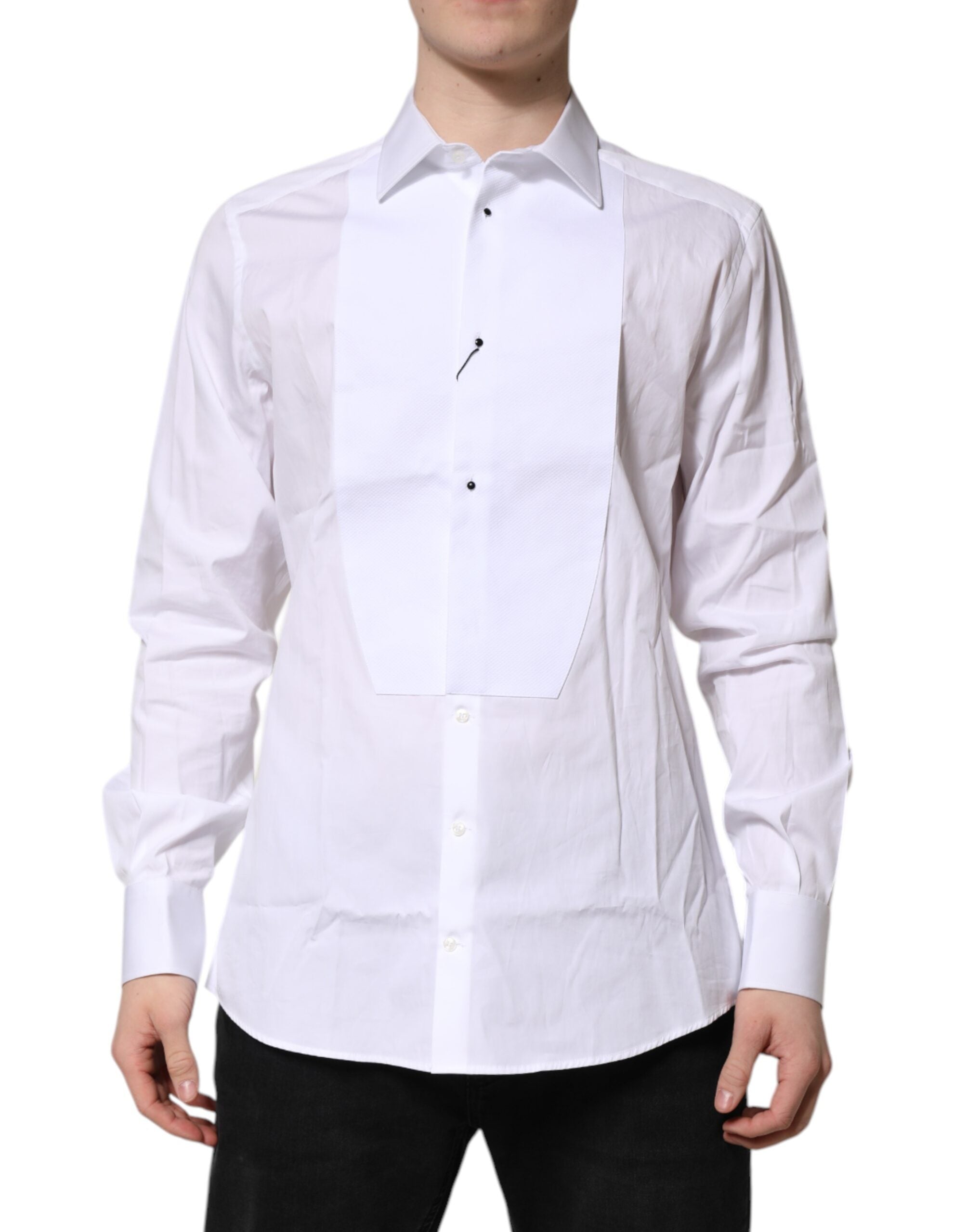 Silk Bib Poplin Shirt — White