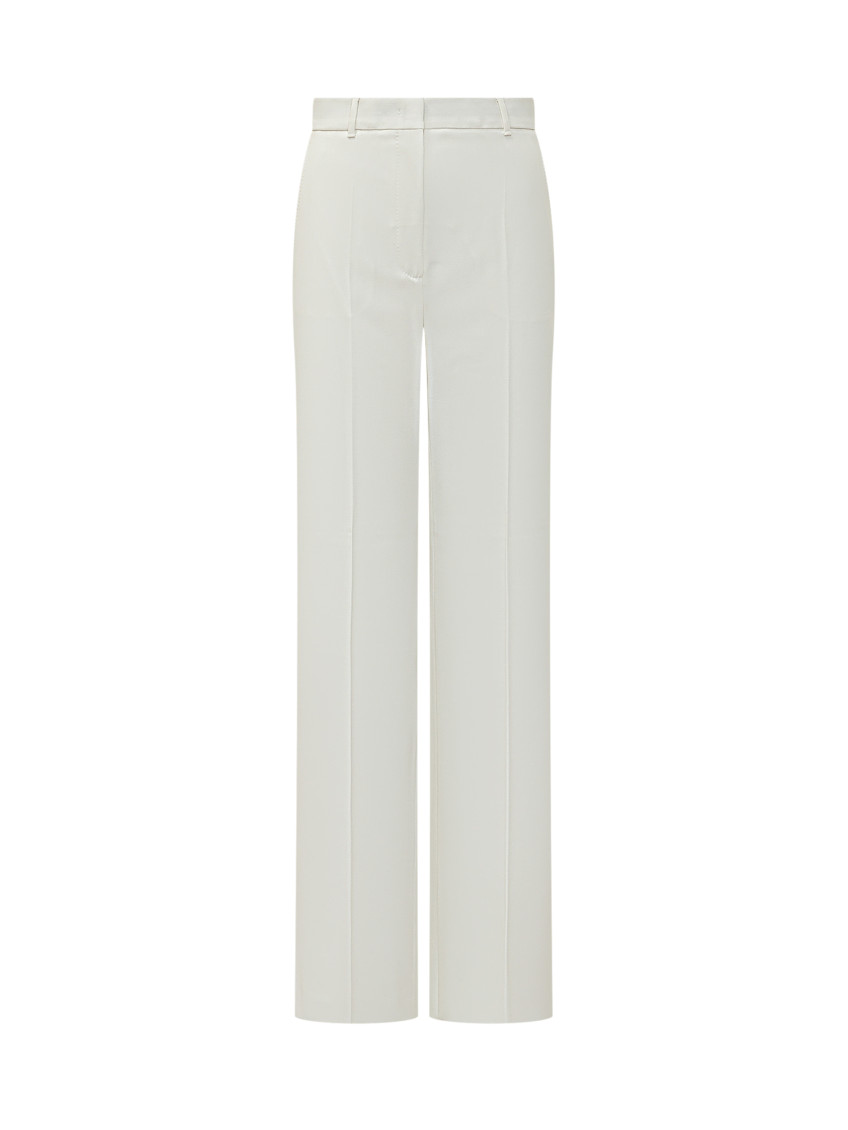 White Tailored Flat Front Pants