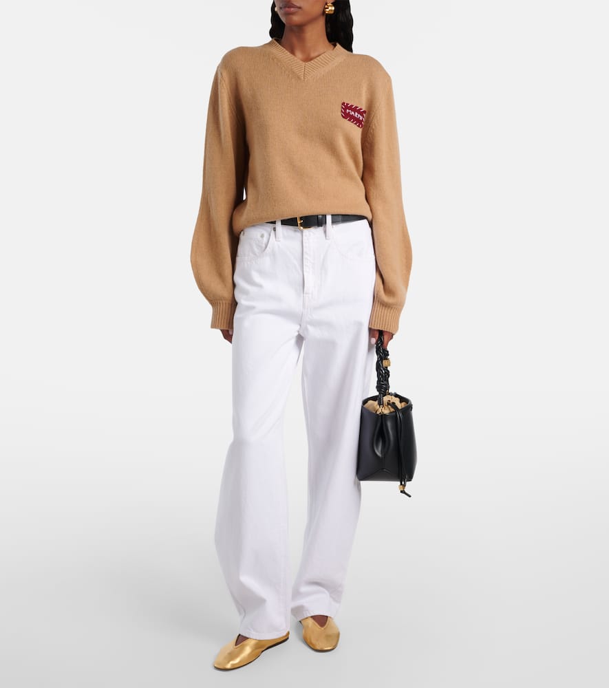 Patch-appliqué cashmere sweater