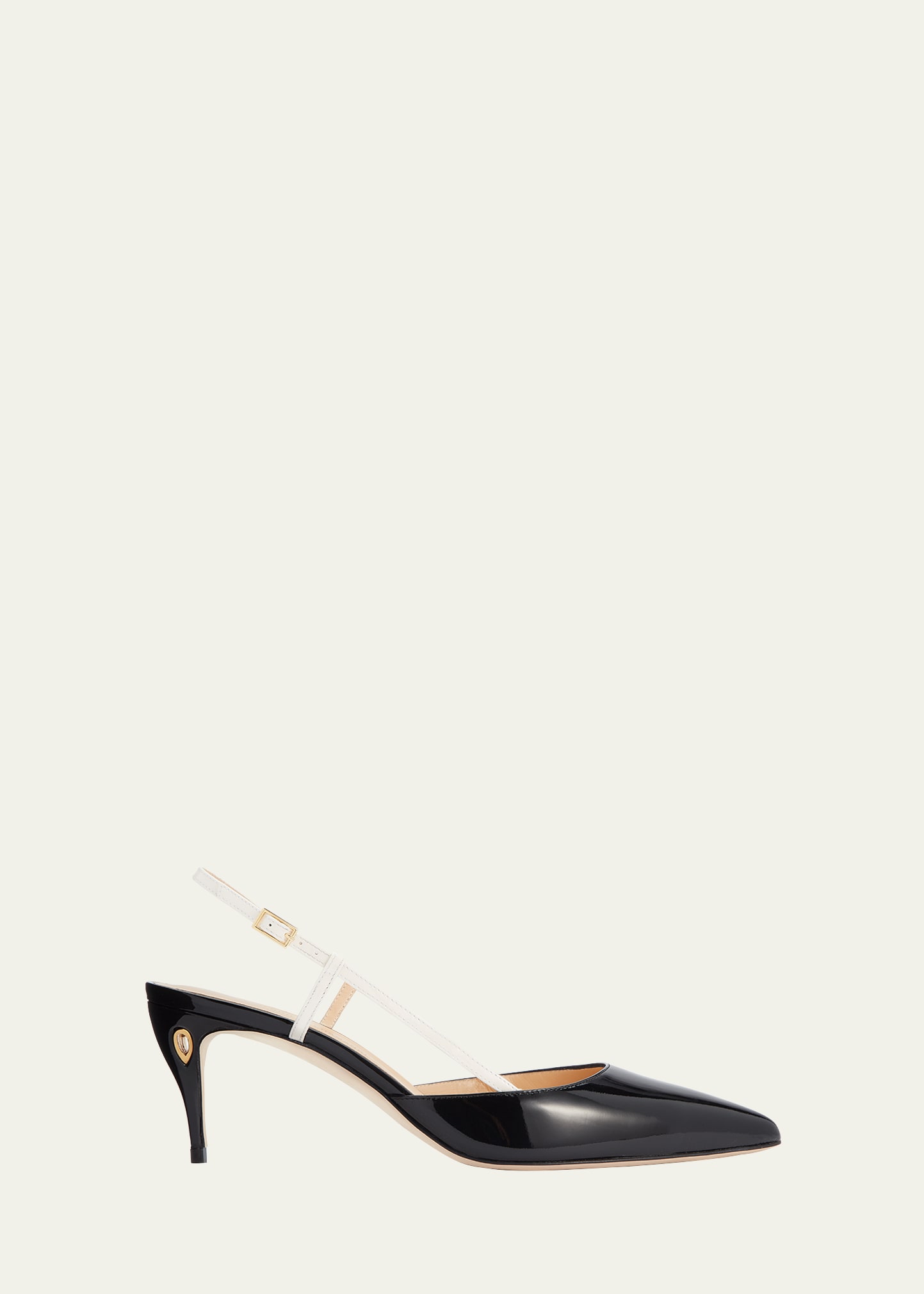 Mario Bicolor Leather Slingback Pumps