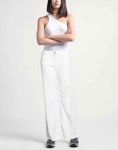 Woman Pants Ivory Size 27 Cotton, Lyocell, Elastane