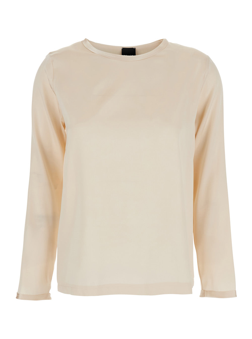 Silk-Elastane Blouse — Beige