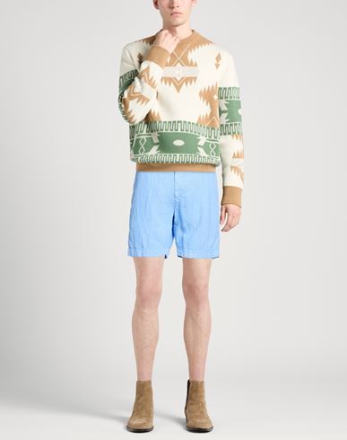 Man Shorts & Bermuda Shorts Azure Size 30 Linen