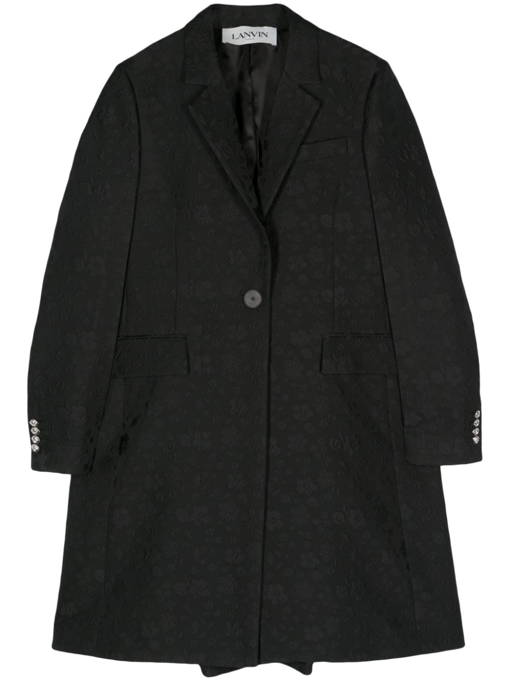 Cloqué midi coat - Black