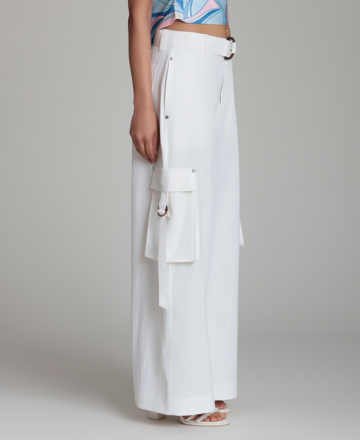 Women's Mid-Rise Wide-Leg Pants - White