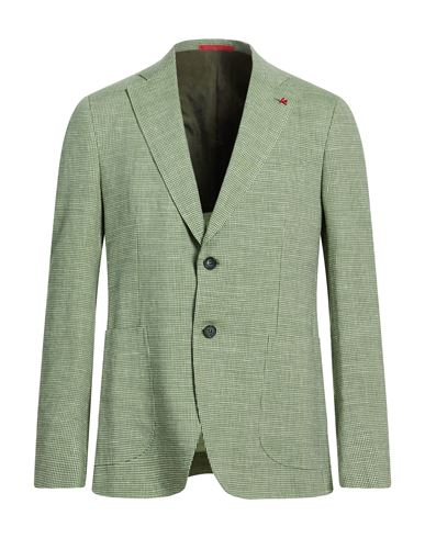 Man Blazer Green Size 40 Wool, Linen, Silk, Mohair wool
