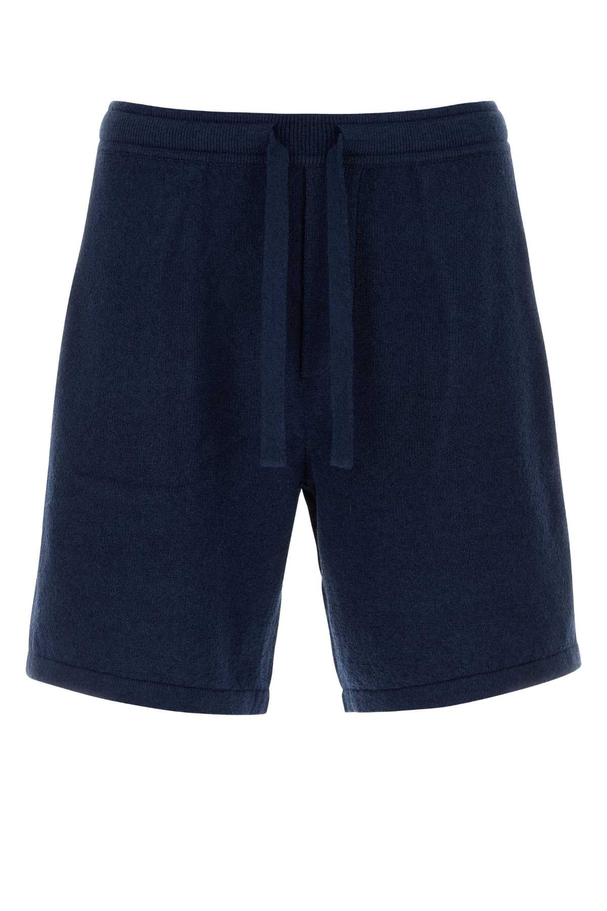 Cotton-Blend Bermuda Shorts — Navy