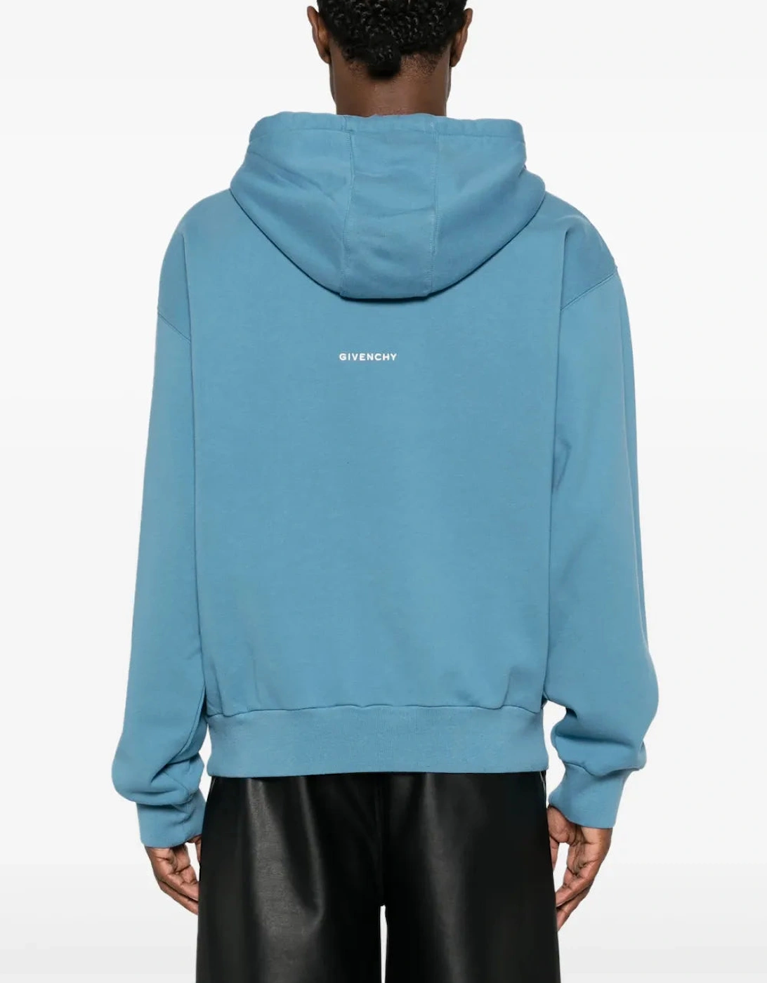 Men's Givenchy 4G Logo Embroidered Hooded Sweatshirt Blue