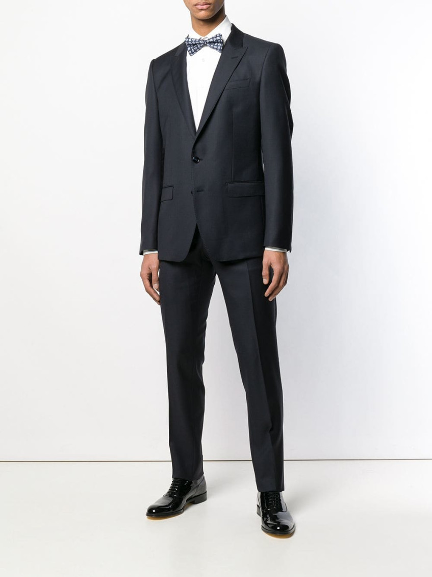 Blue Single-breasted virgin wool two piece suit
