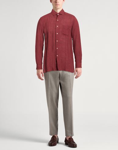 Man Shirt Brick Size M Linen