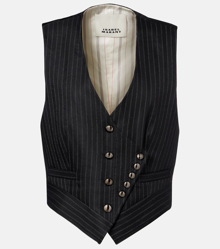 Nicky pinstripe wool-blend vest