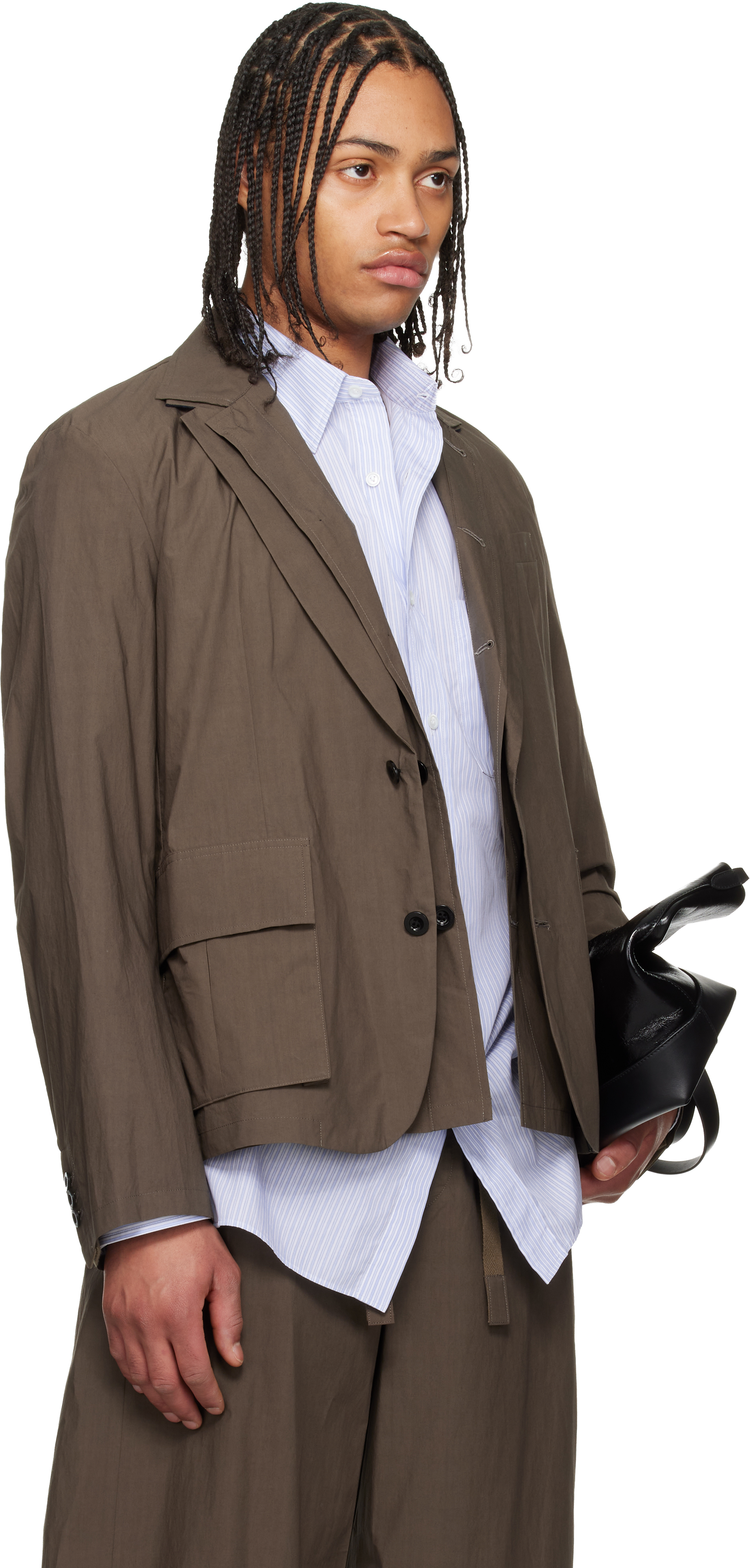 Khaki Cotton Typewriter Blazer
