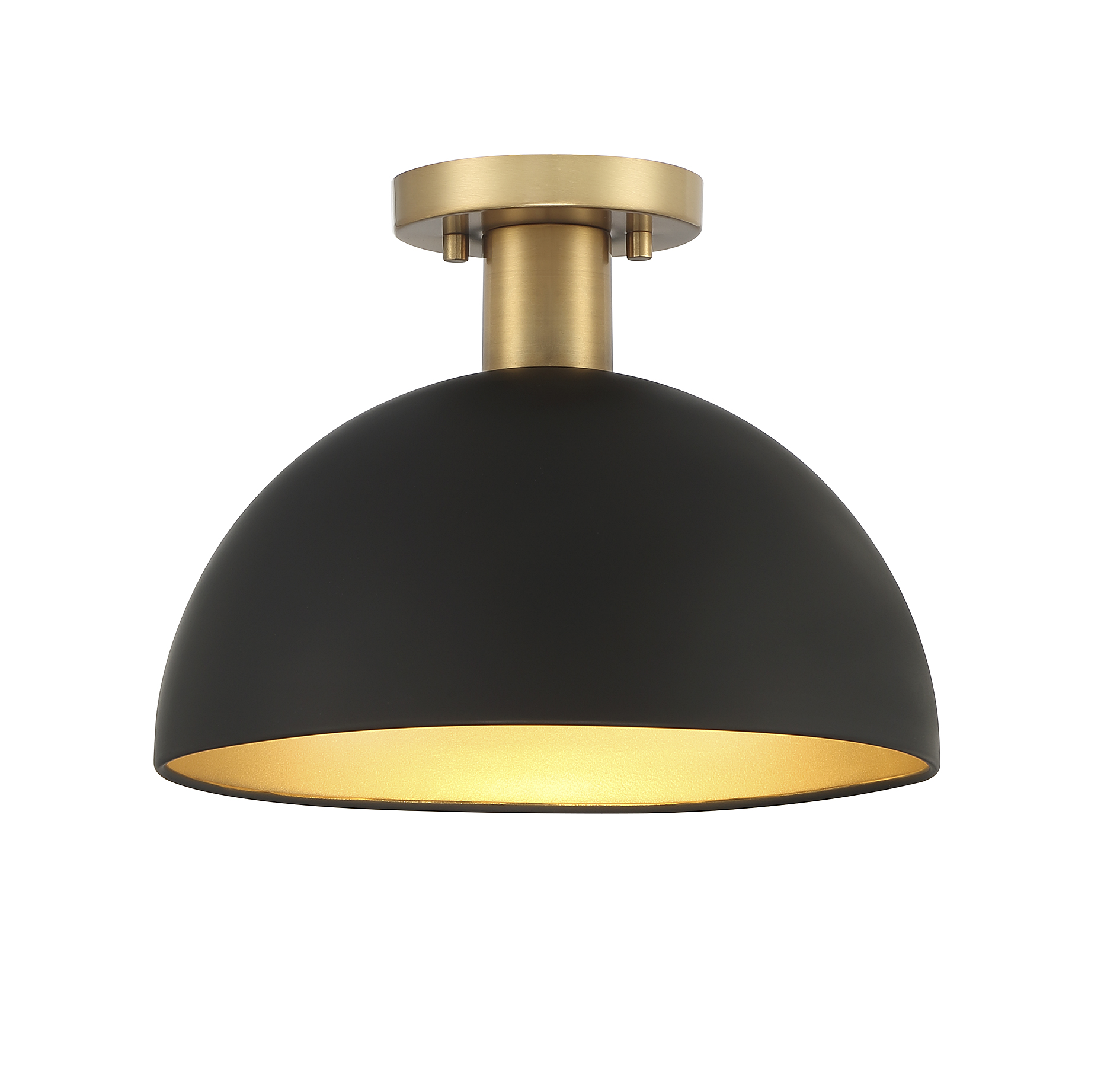Trade Winds Hazel 1-Light Ceiling Light in Matte Black with Natural Brass - TW62271MBKNB