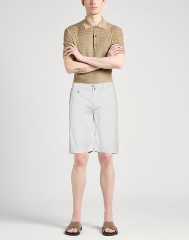 Man Shorts & Bermuda Shorts Light grey Size 28 Cotton, Elastane