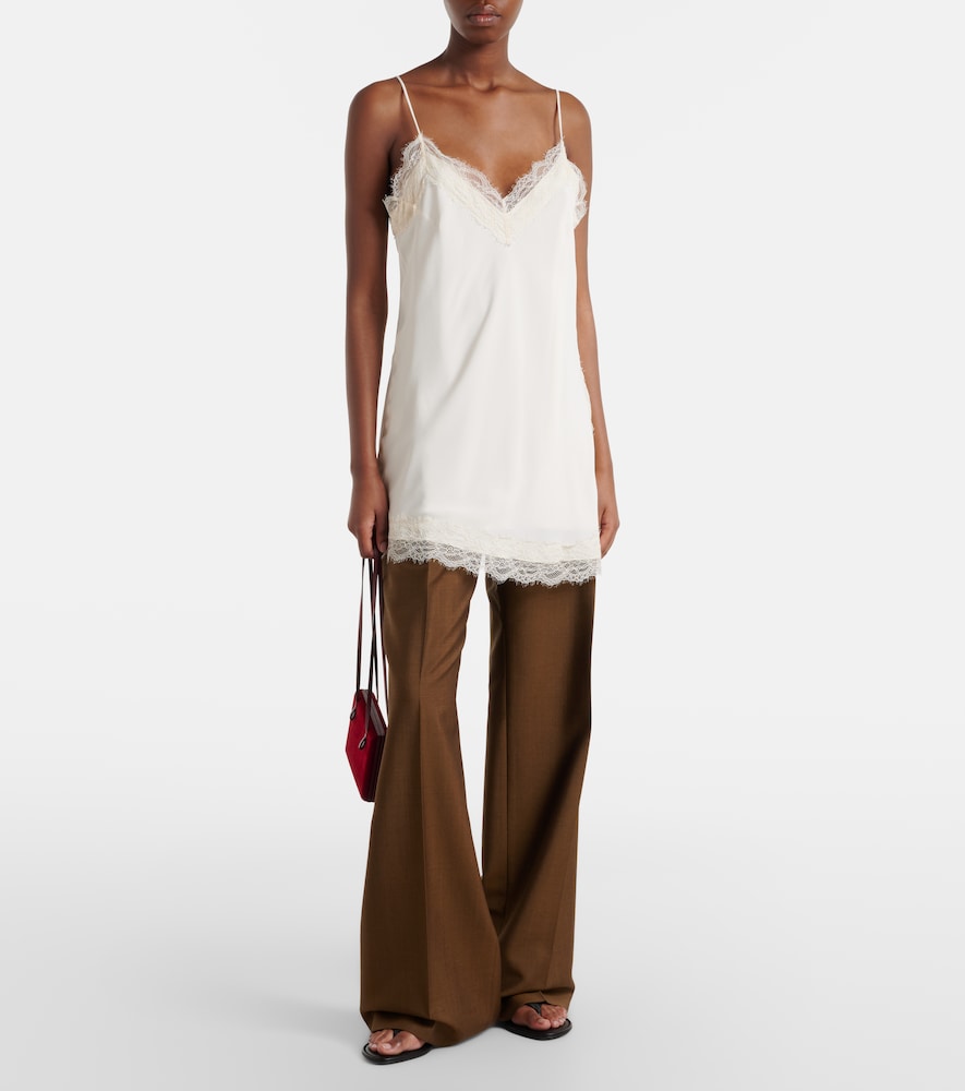 Róhe Lace-trimmed satin slip dress