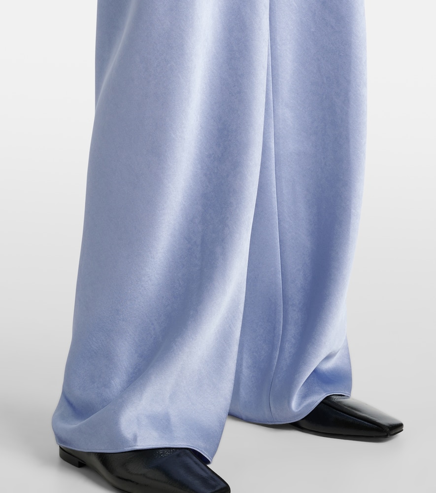 High-rise satin wide-leg pants