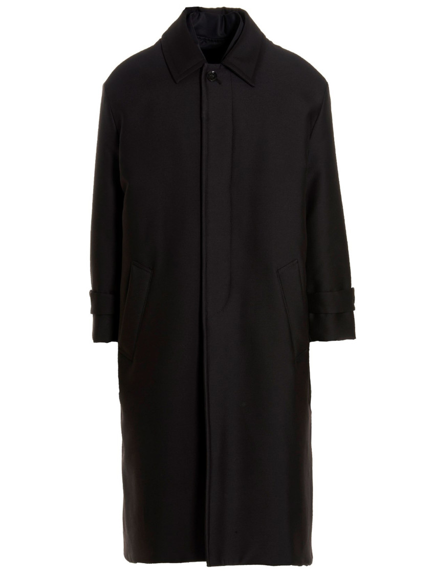 -Valentino Pink Pp Collection Reversible Long Coat Trench E Impermeabili Nero-Uomo