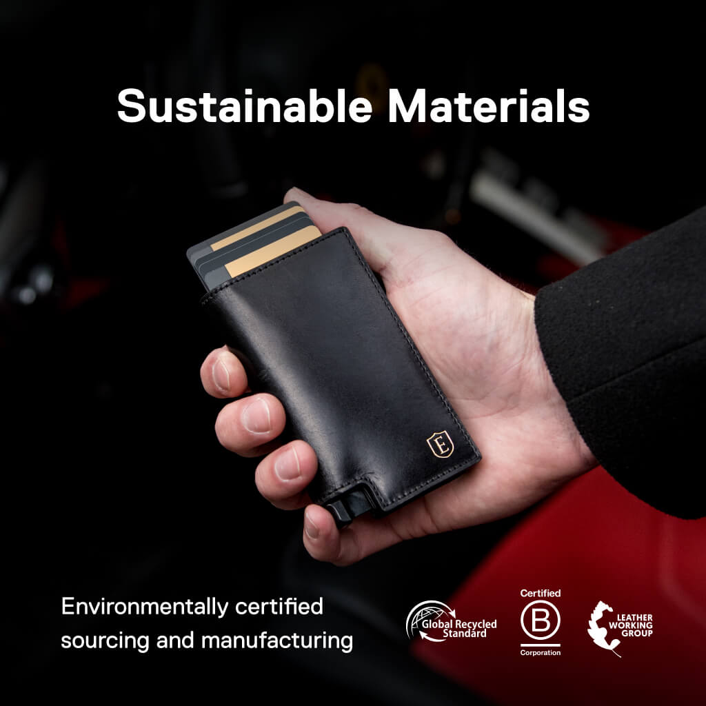 Men's Wallet - Smiley x Ekster Premium Slim Men's Wallet Trackable Wallet Leather Smart Wallet RFID Blocking
