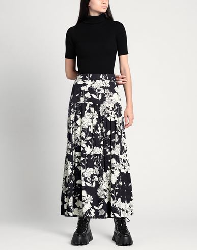 Woman Midi skirt Black Size 10 Cotton