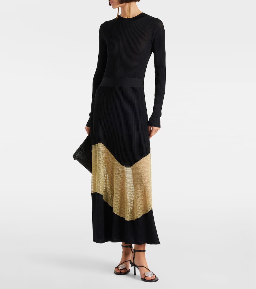 Roanne knitted lamé maxi dress