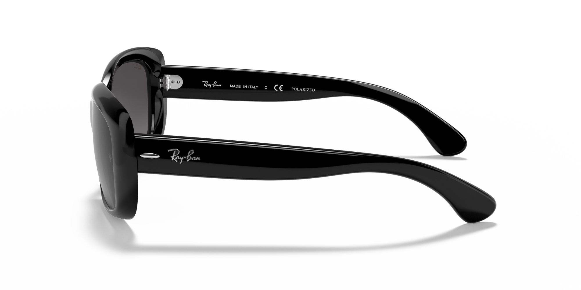 Ray - Ban Woman Ray - Ban RB4101 JACKIE OHH 601/T3 Sunglasses Injected Black Grey Butterfly Polarized