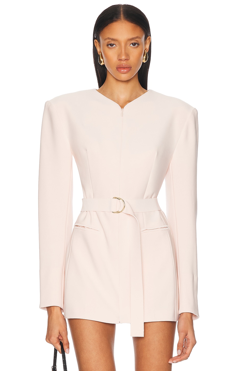 Norma Kamali Shoulder Pad Zip Jacket in Blush. -  S also in L