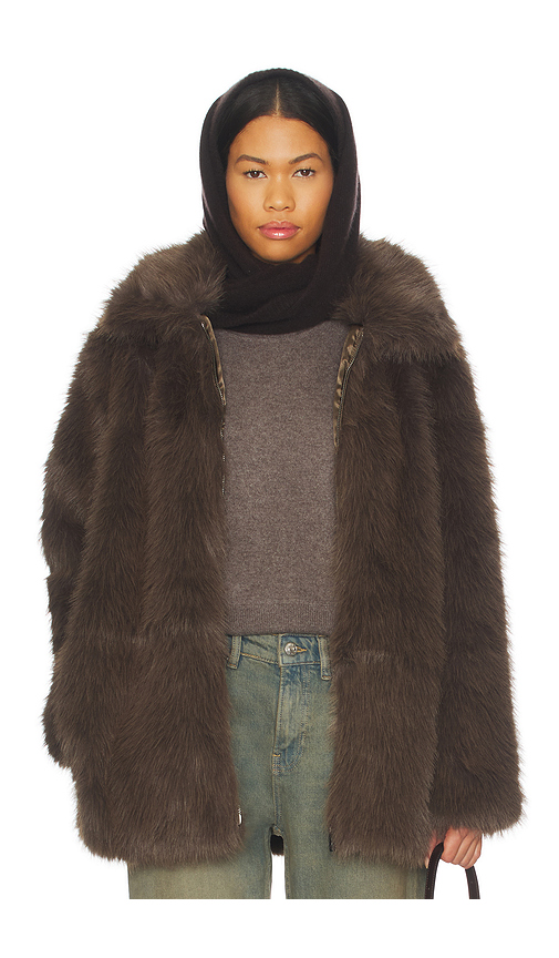Sanctuary Carmen Fur Coat in Brown. XS. Also in L, M, S, XL/1X
