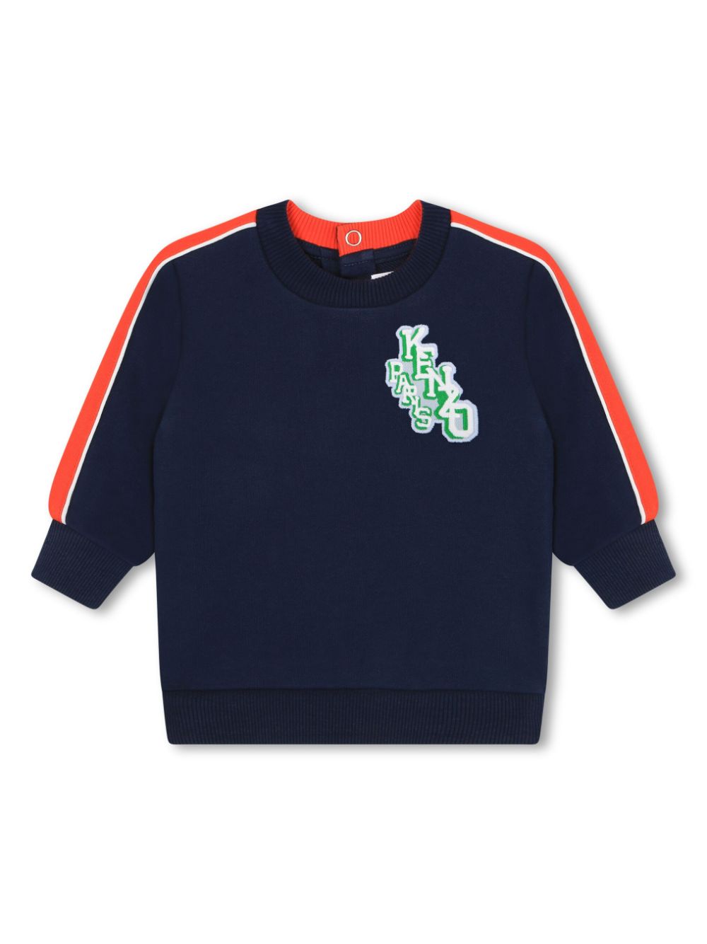 Logo-patch crew-neck sweatshirt - Blue