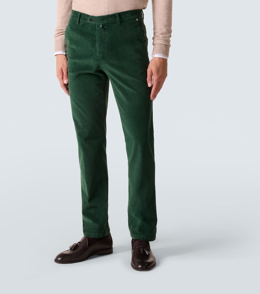 Cotton-blend corduroy slim pants