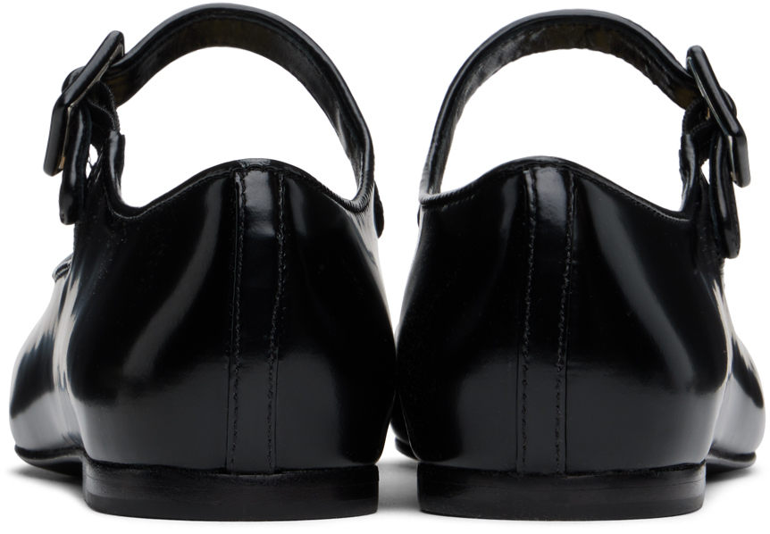 Sandy Liang Black Mary Jane Pointe Ballerina Flats