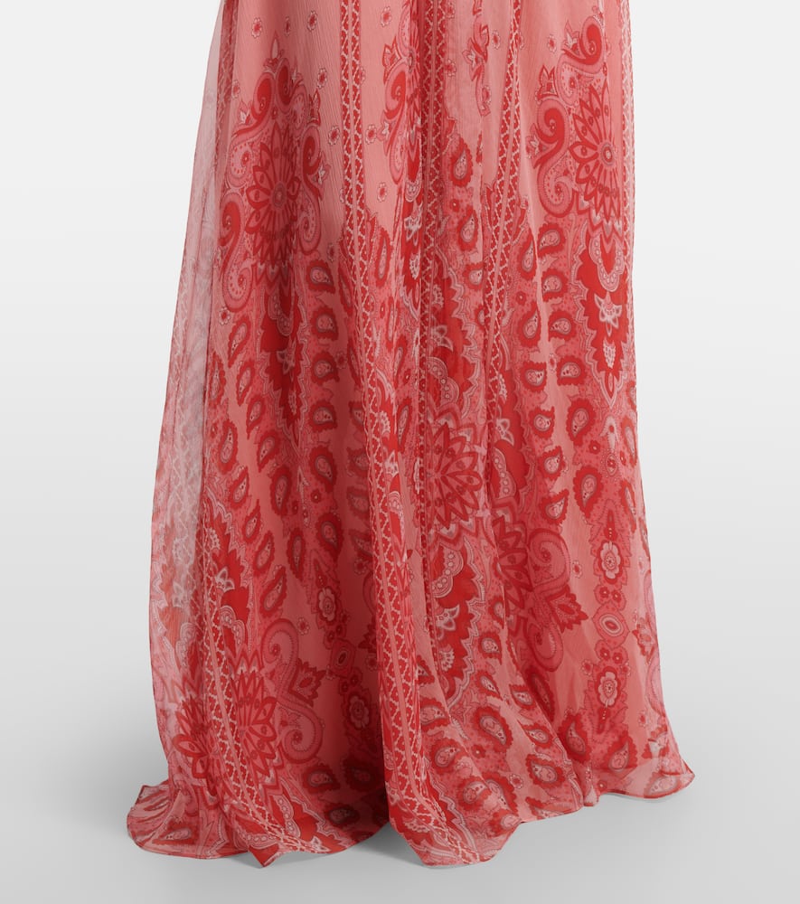 Printed silk gown