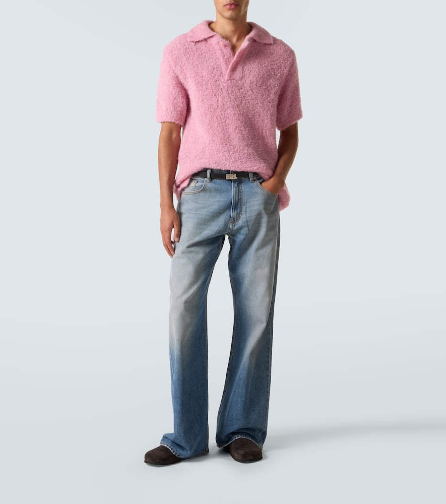 Alpaca-blend polo sweater