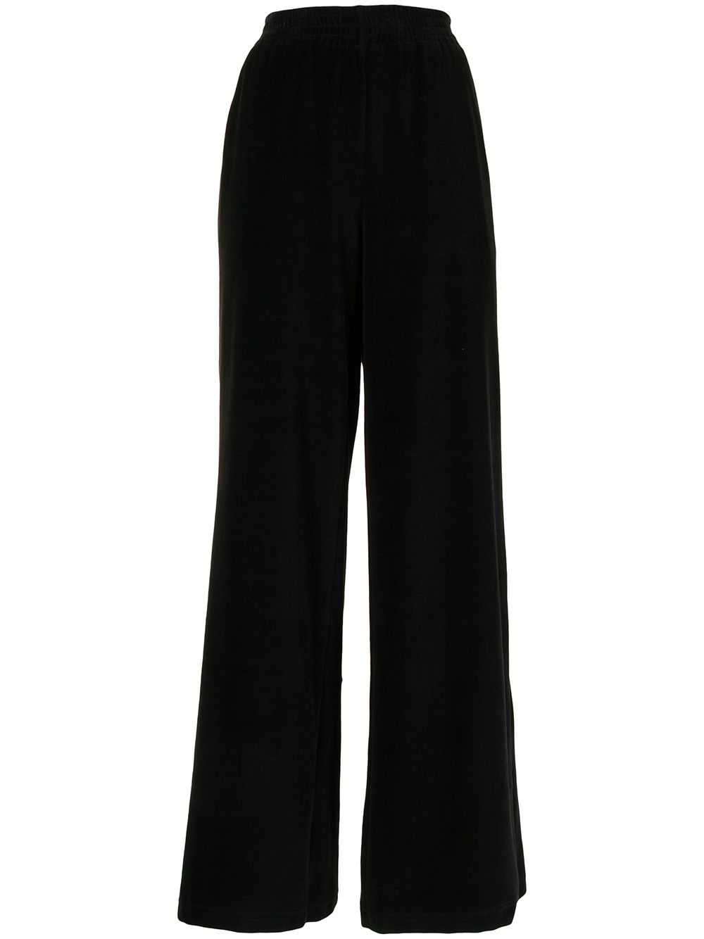 Velvet wide-leg trousers - Black