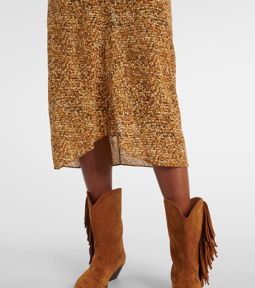 Terena printed silk-blend midi dress