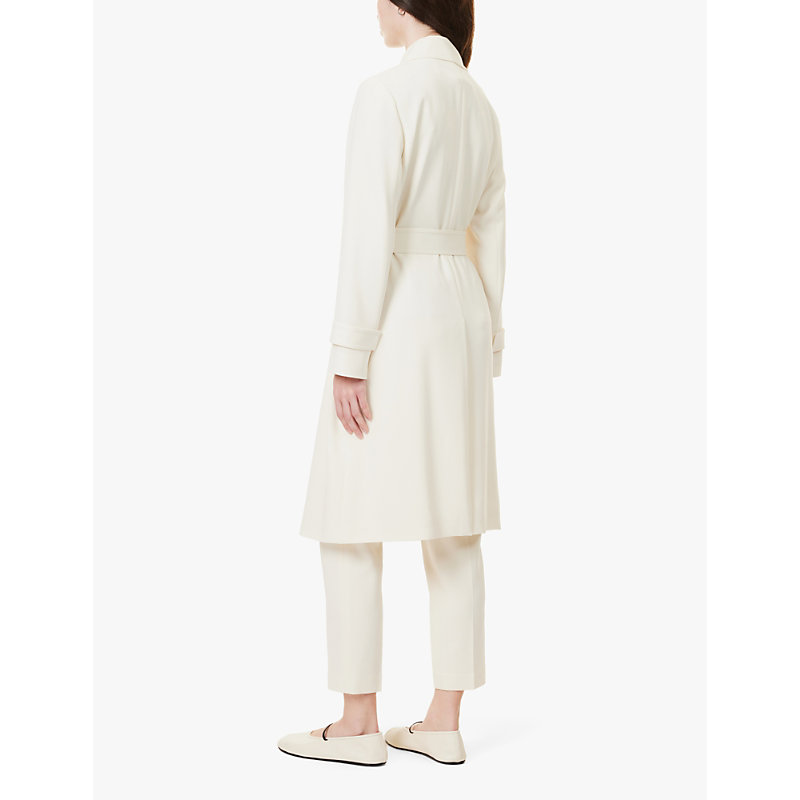 Womens Rice Oaklane Tie-belt Regular-fit Crepe Coat