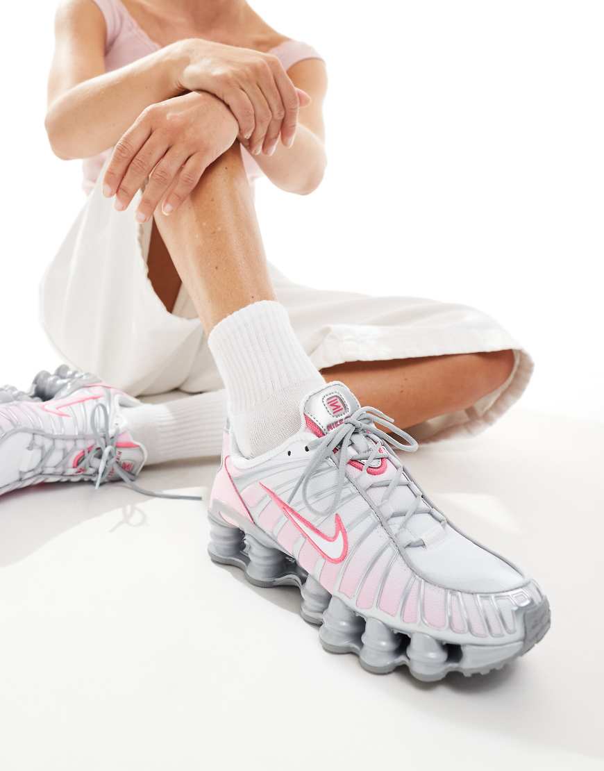 Shox TL sneakers in white and pink