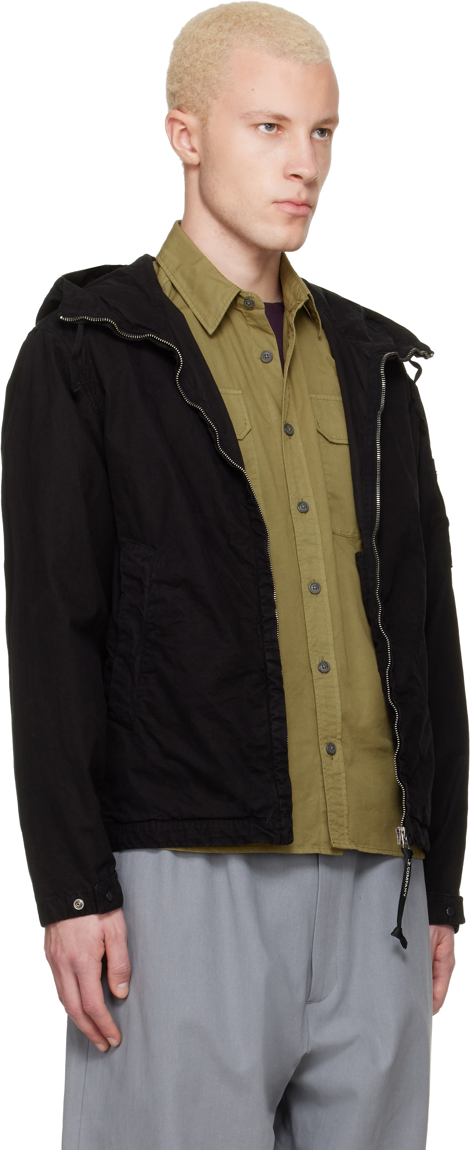 Black Micro-Reps Hooded Lens Jacket