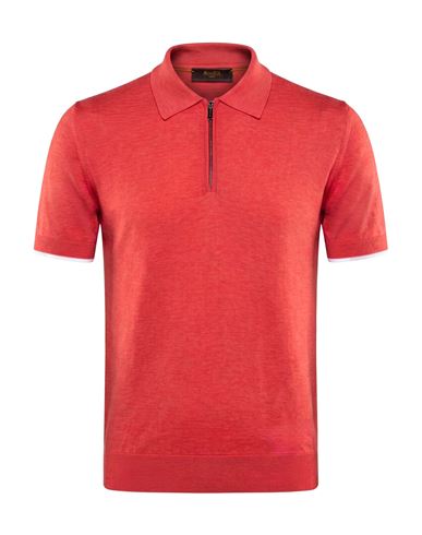 Man Polo shirt Coral Size 40 Cotton