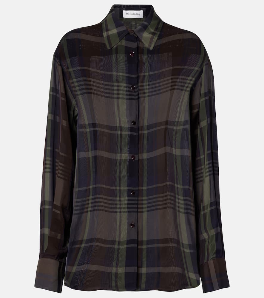 Peri sheer plaid shirt