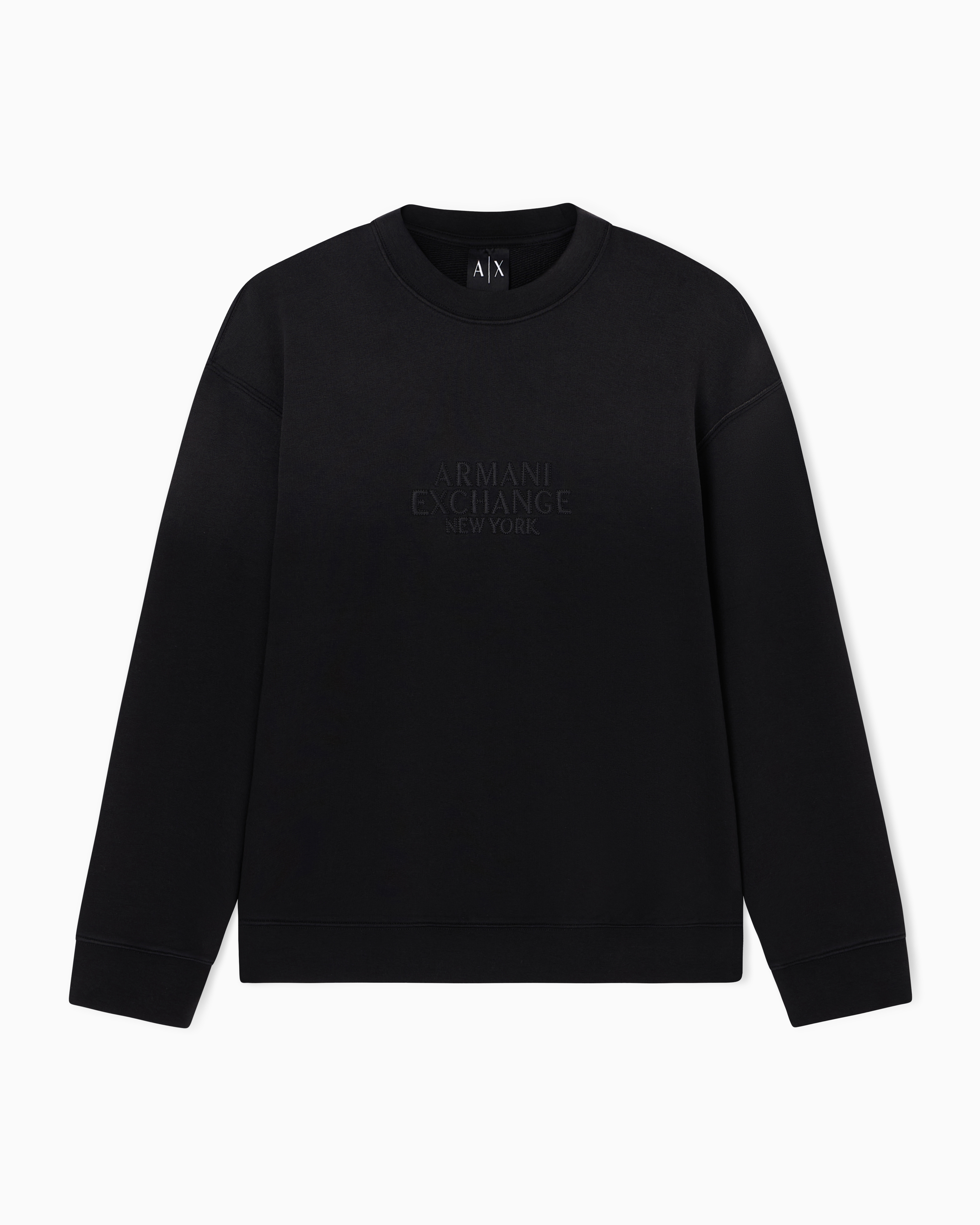 Used-effect crewneck sweatshirt with logo
