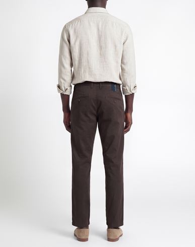 Man Pants Dark brown Size 36 Cotton, Elastane