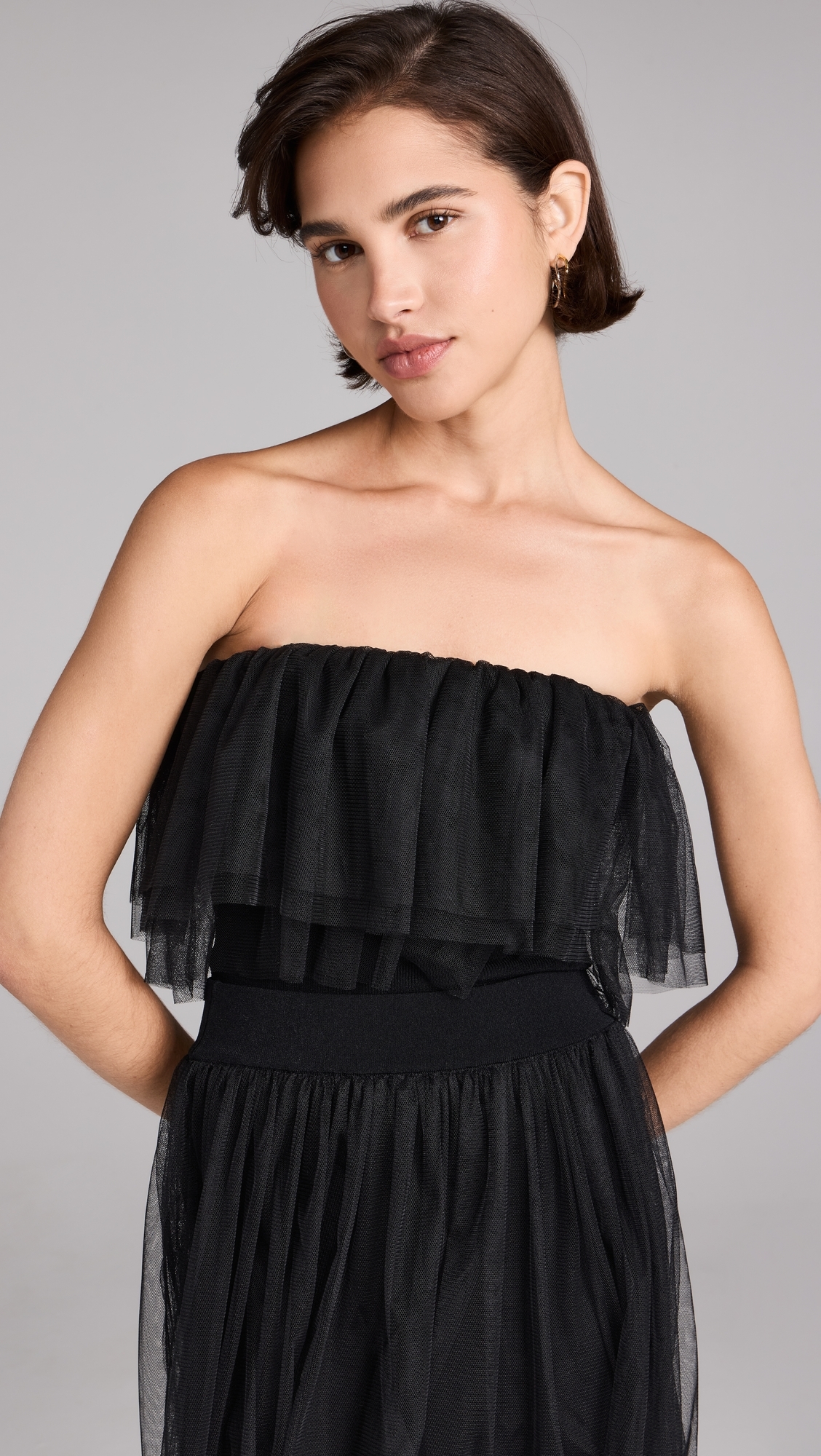 Tulle Tube Top Black