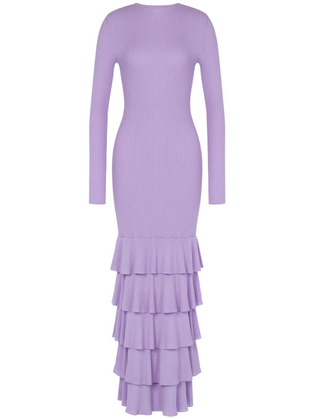 Ruffled knitted dress - Purple