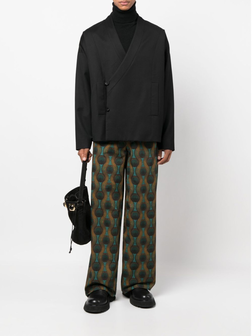 - Elastic Waist Printed Cotton Trousers