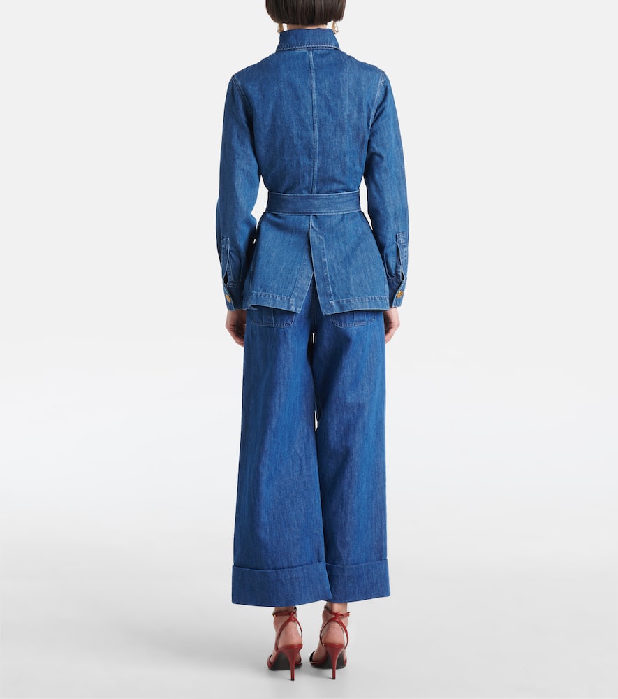 Belted denim jacket