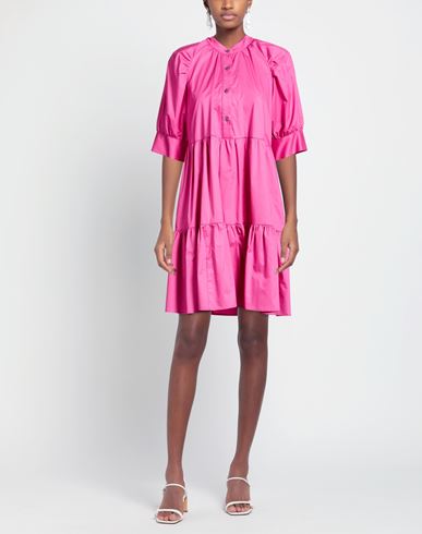 Woman Mini dress Fuchsia Size 8 Cotton