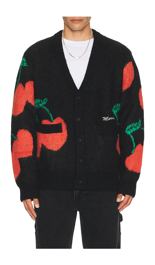 Market Double Cherries Cardigan in Black. - S also in L, M, XL/1X