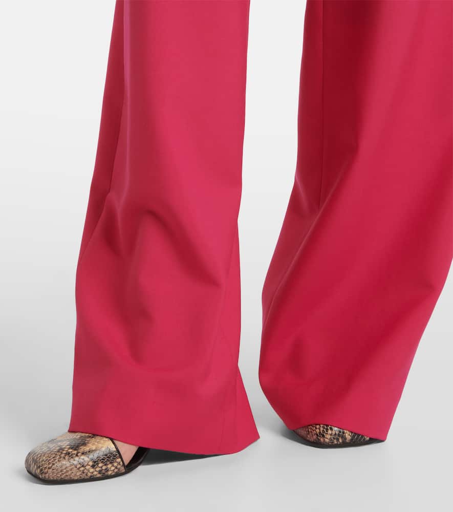 Wool and mohair twill straight pants