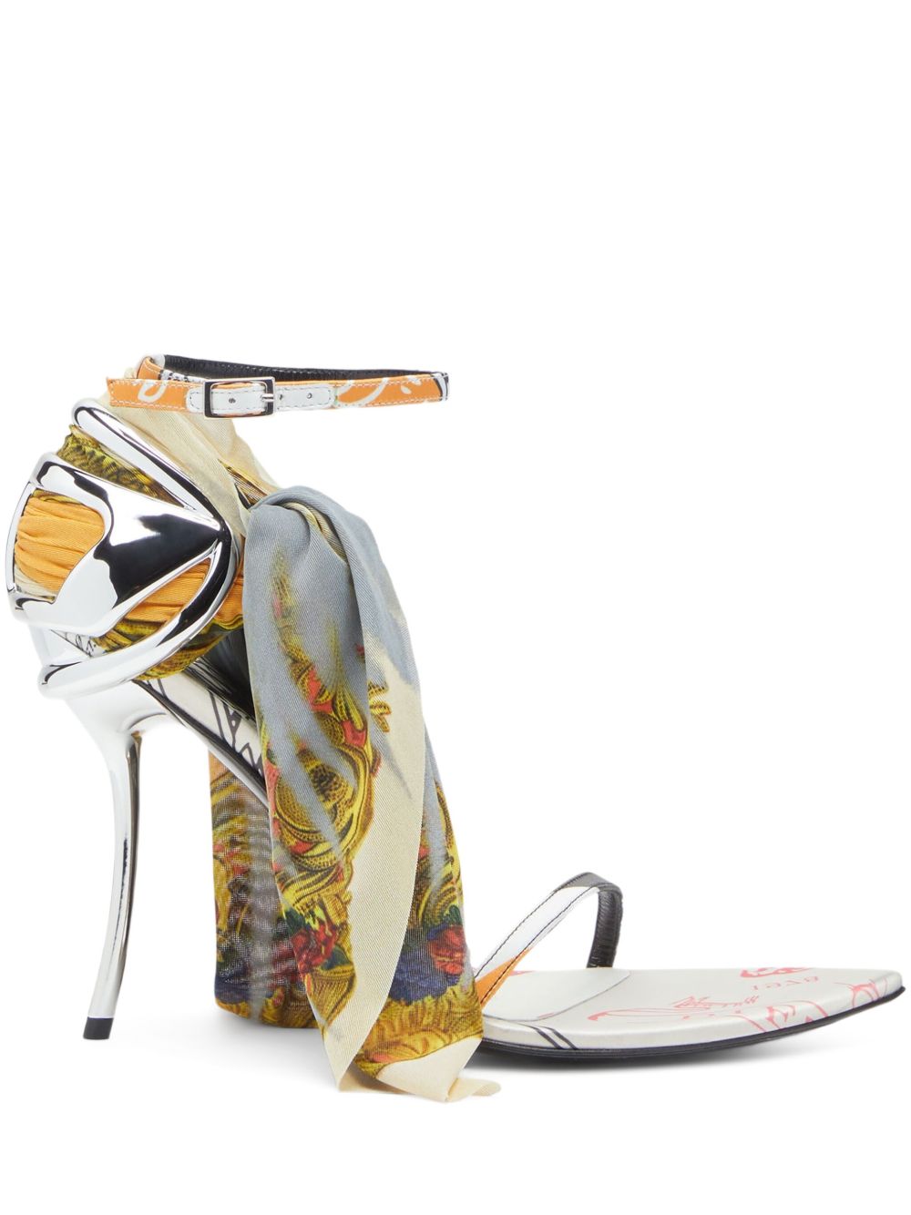 Diesel 105mm D-Ten&Half sandals - Silver